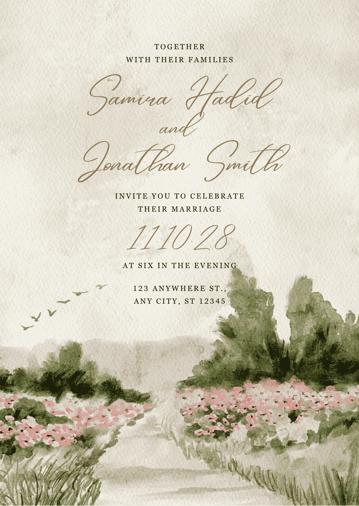 Wedding invitation preview