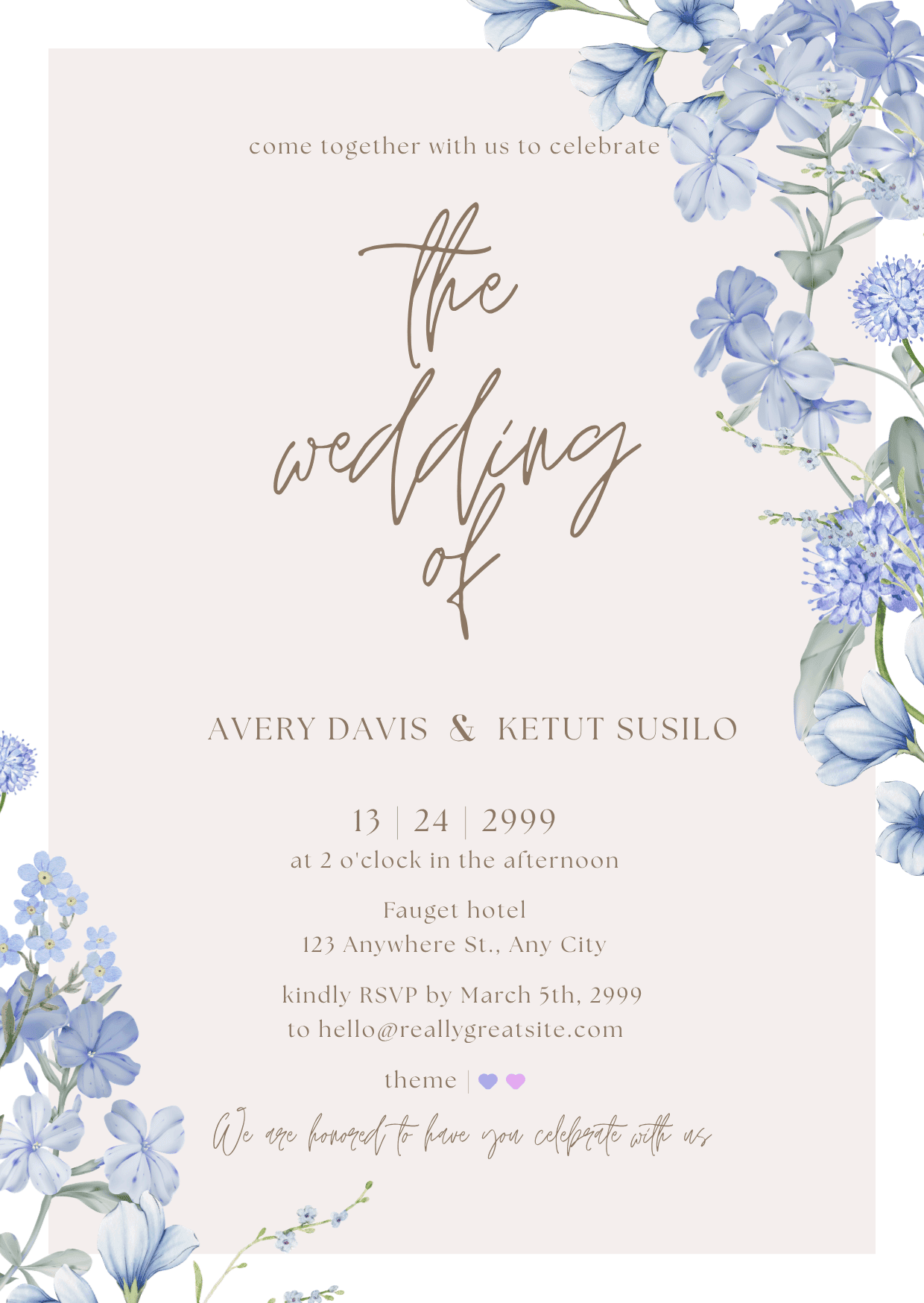 Wedding invitation preview